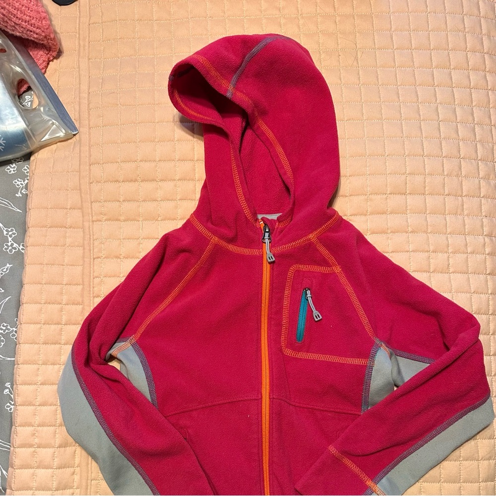 REI Kids Red and Gray Zip-Up Hoodie